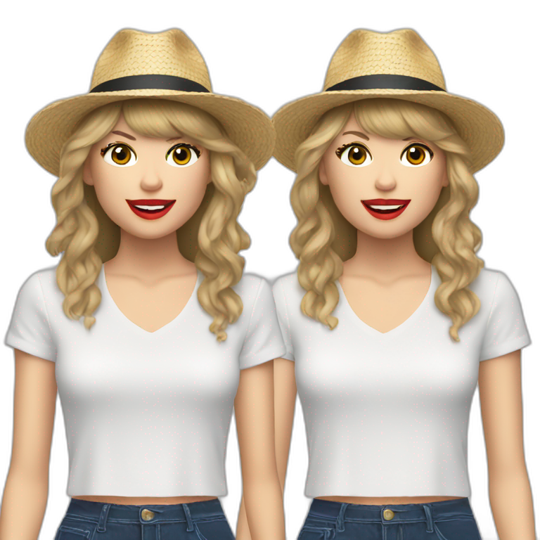 Taylor swift singing 22 with her hat and shirt emoji