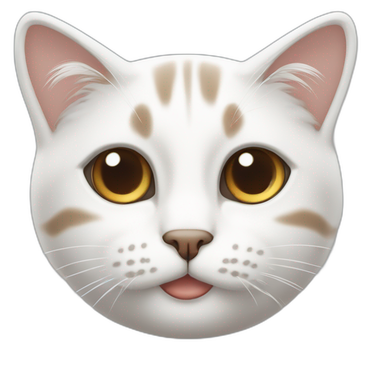gato blanco con franjas marrones ojos celestes emoji