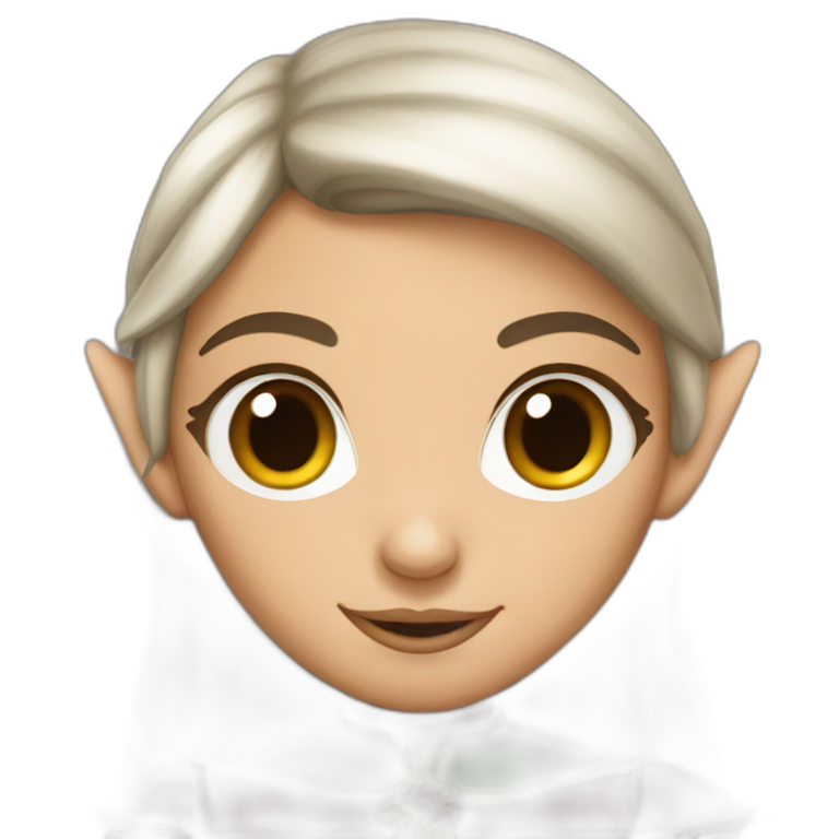 Brown haired princess elf emoji