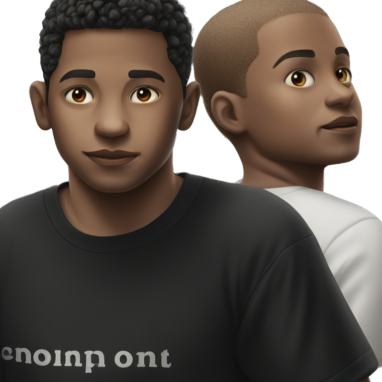 two boys in black shirts emoji