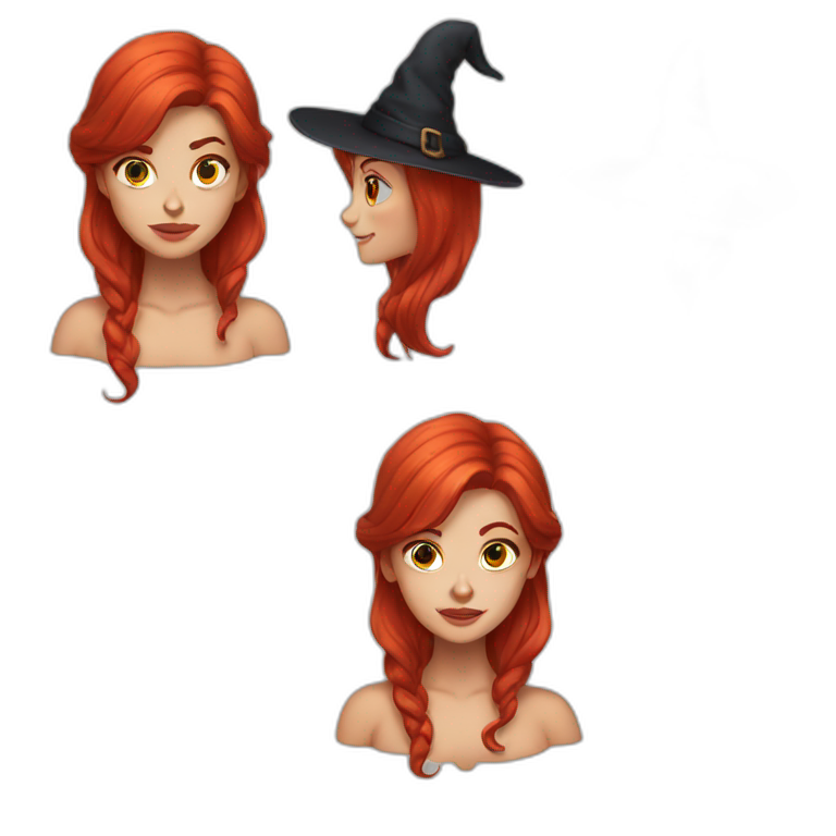 Witch with red red hair emoji