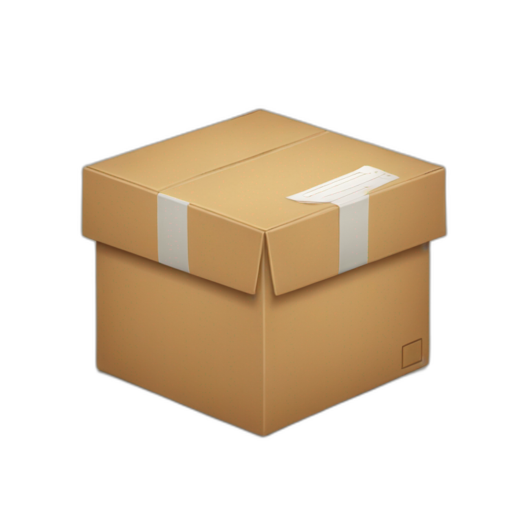 A package closed box with the word content written on it emoji