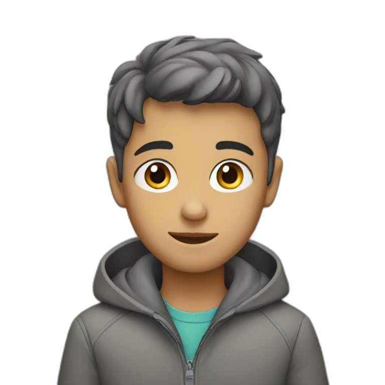 Boy with grey coat emoji