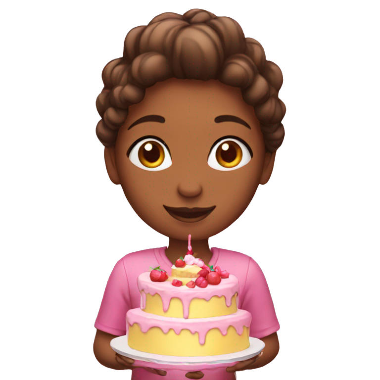 a girl with cake emoji