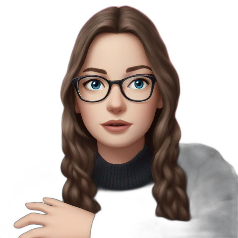 girl wearing glasses cozy sweater emoji