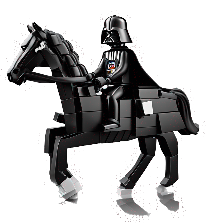 Lego horse racing Darth Vader s vicious horse emoji AI Emoji Generator