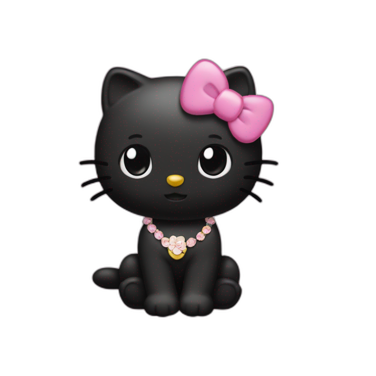Black furr hello kitty emoji