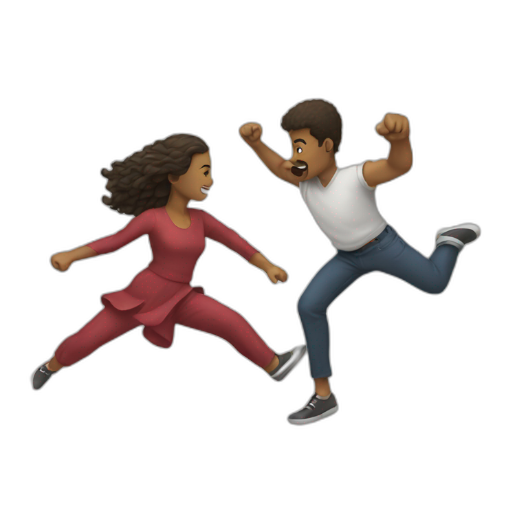 two people kicking emoji