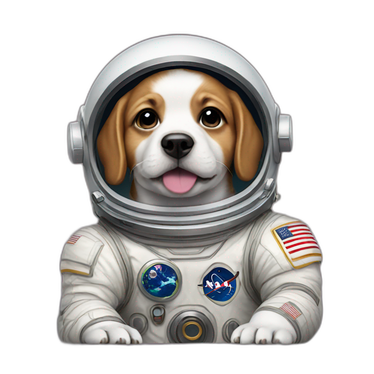 astronaut puppy dog emoji