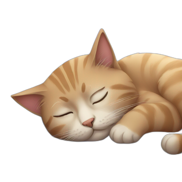 Sleeping cat goodnight emoji