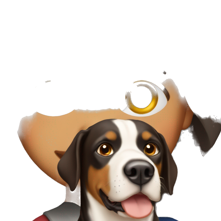 girl with long dark brown hair with a greater swiss mountain dog emoji AI Emoji Generator