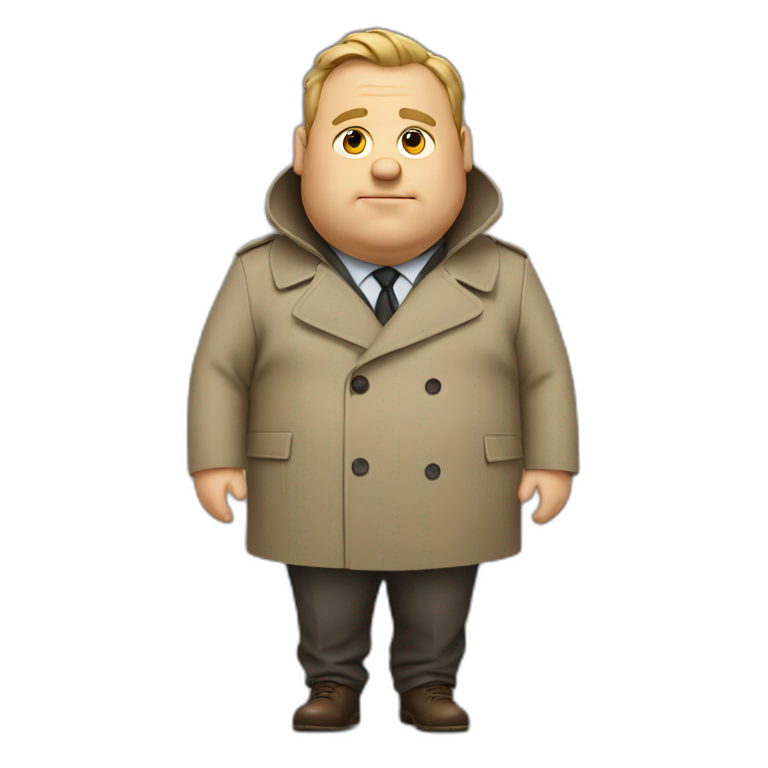fat man in trench coat emoji