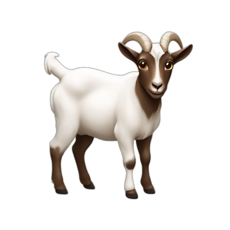 goat black white brown emoji