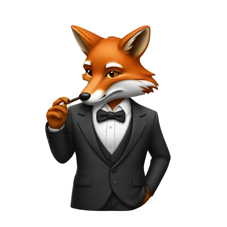 fox in a suit smoking a cigar emoji