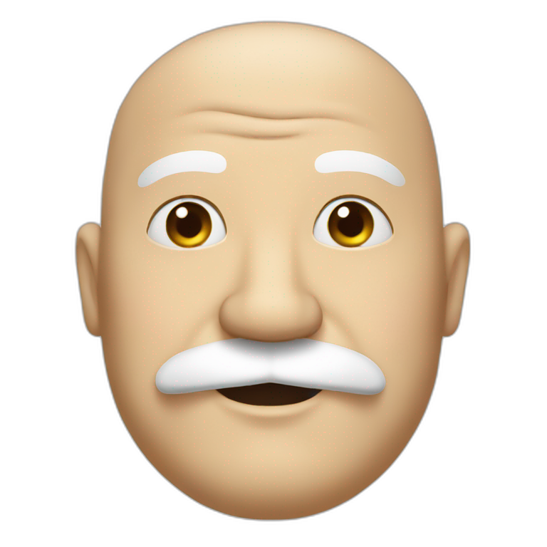 Old fat bald man mustache  emoji