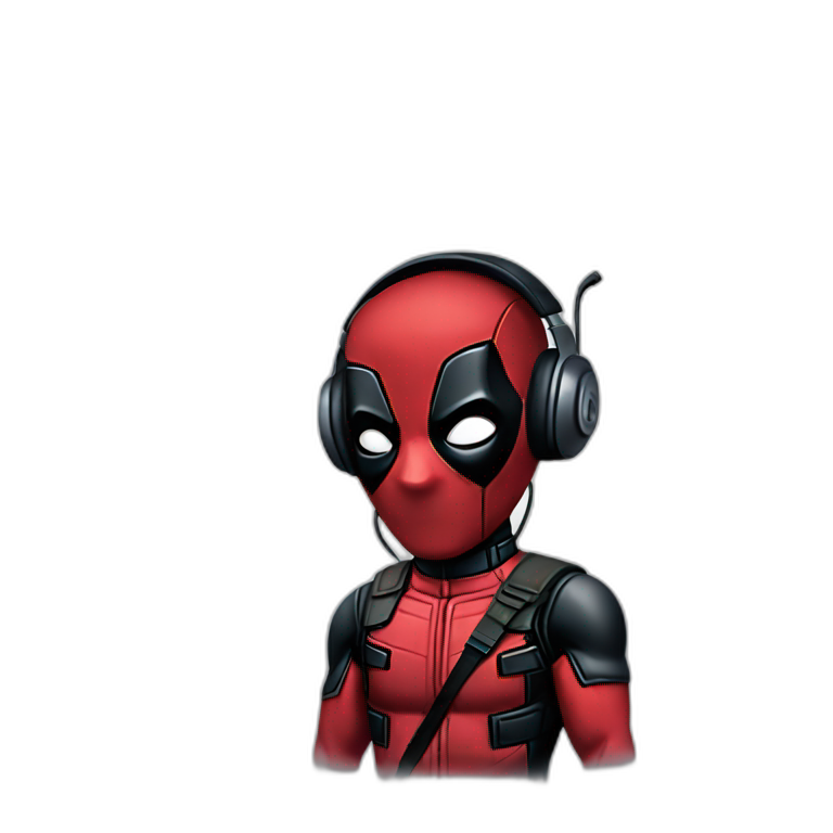 Deadpool-listening to music with headphones emoji