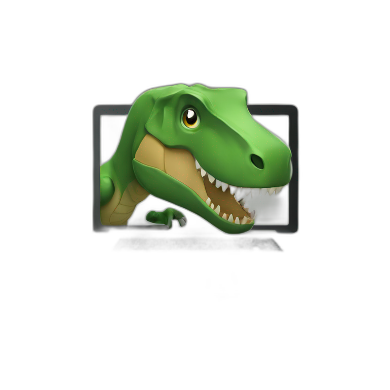 trex coding on laptop emoji