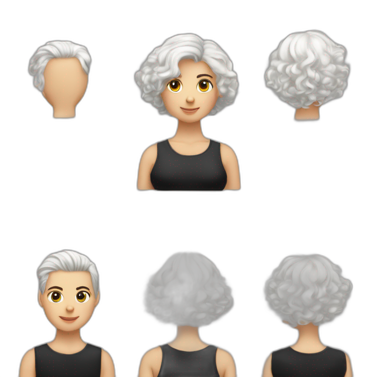 Garçon blanc cheveux noir avec fille cheveux long ondulés Garçon blanc cheveux noir bouclé couple avec fille noir cheveux long boucle emoji