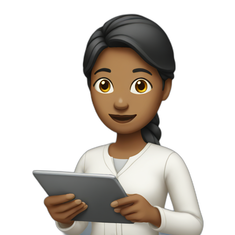 Woman holding tablet emoji