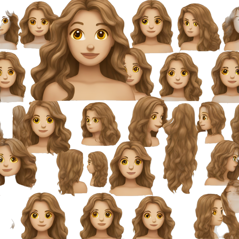 Brown haired white girl long hair  emoji