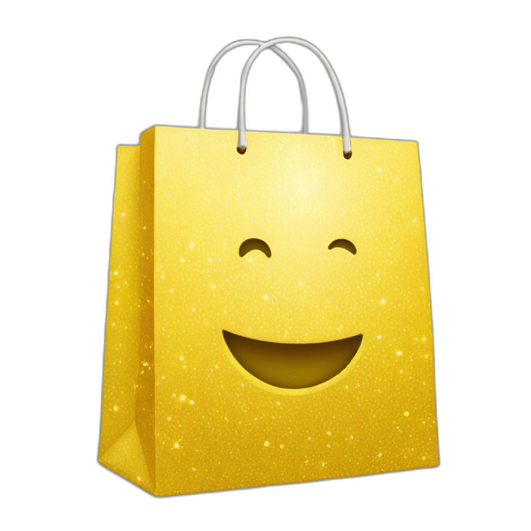 shopping bag with yellow sparkles emoji