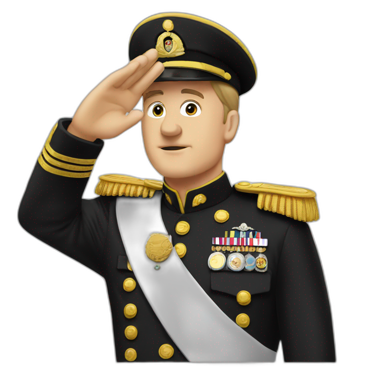 white man saluting dictator emoji