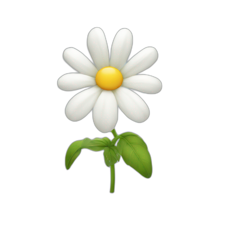 white flower with legs emoji