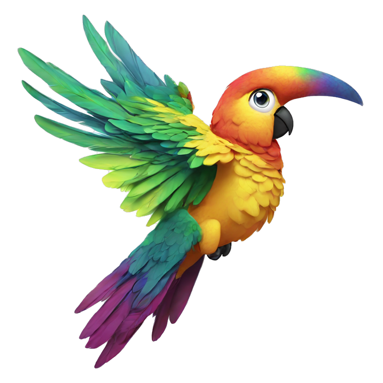 colorful parrot looks at you emoji