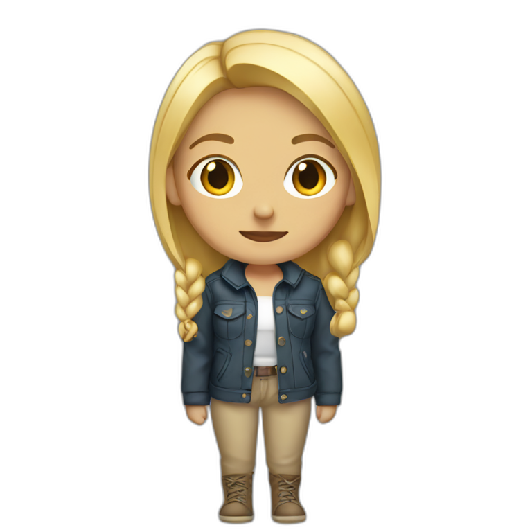Blonde causal girl with jacket tied around waist emoji