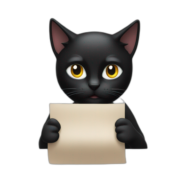 Pleading face black cat emoji