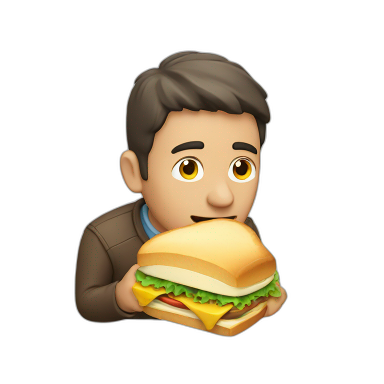 A man eating sandwich emoji