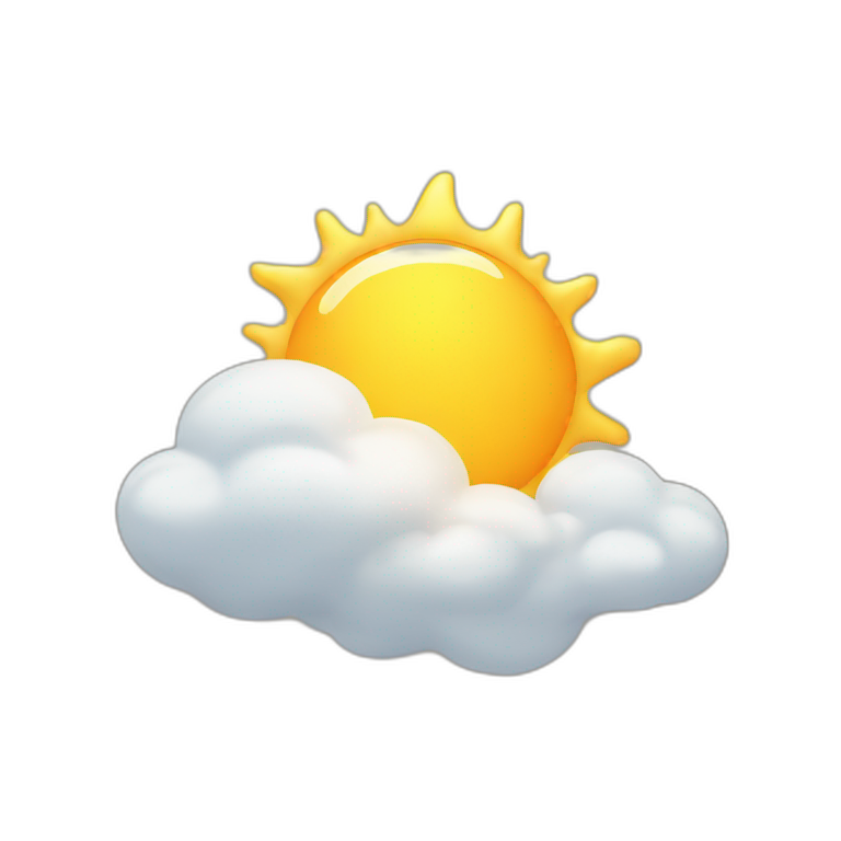 Cloud sun behind  emoji