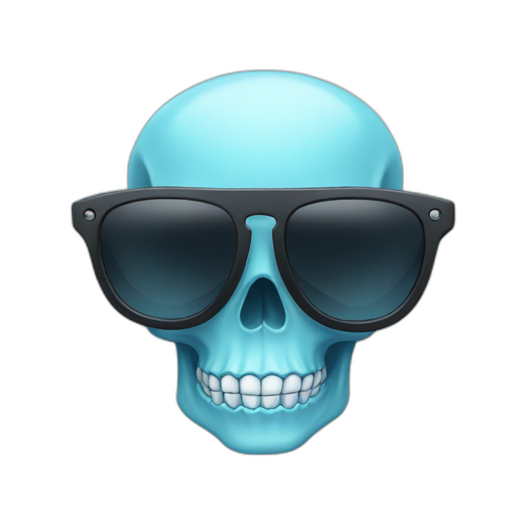 light blue skull sunglasses emoji
