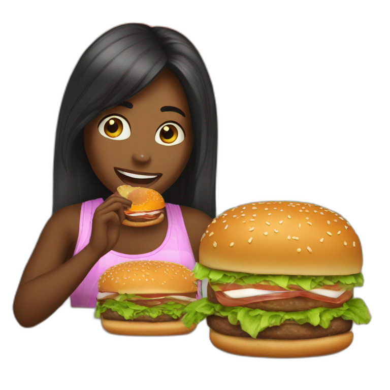 Naomie qui mange un burger  emoji