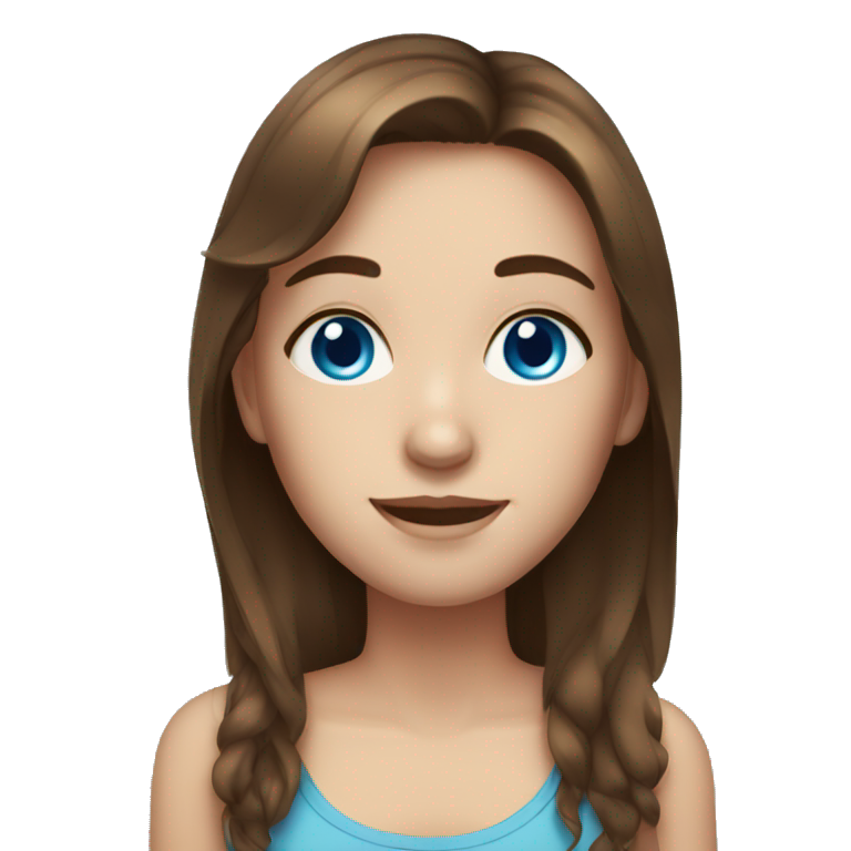 Girl with brown hair blue eyes and freckles emoji