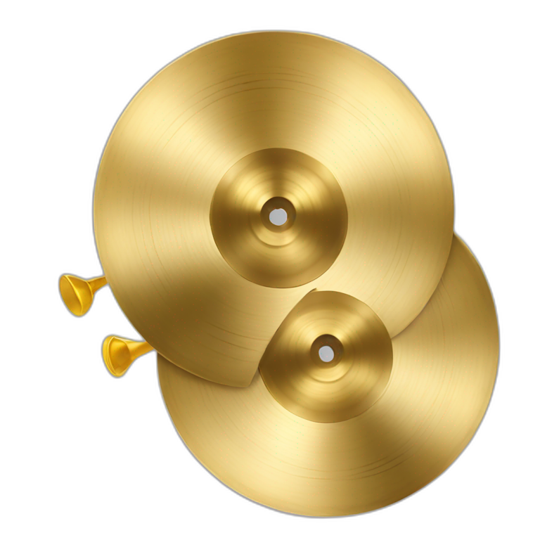 two golden cymbals. emoji