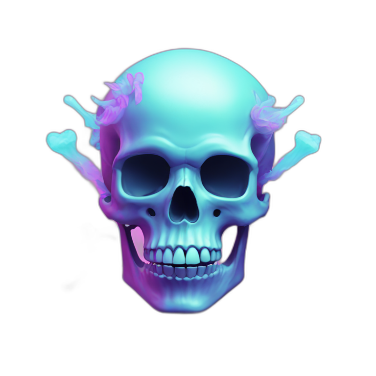 vaporwave skull emoji