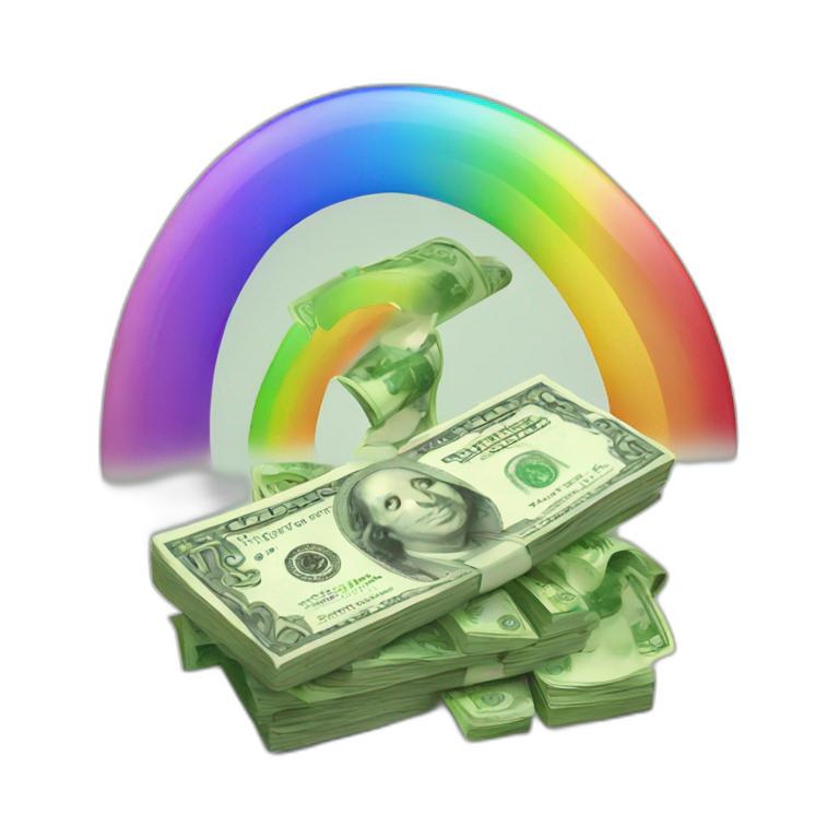 rainbow and money emoji