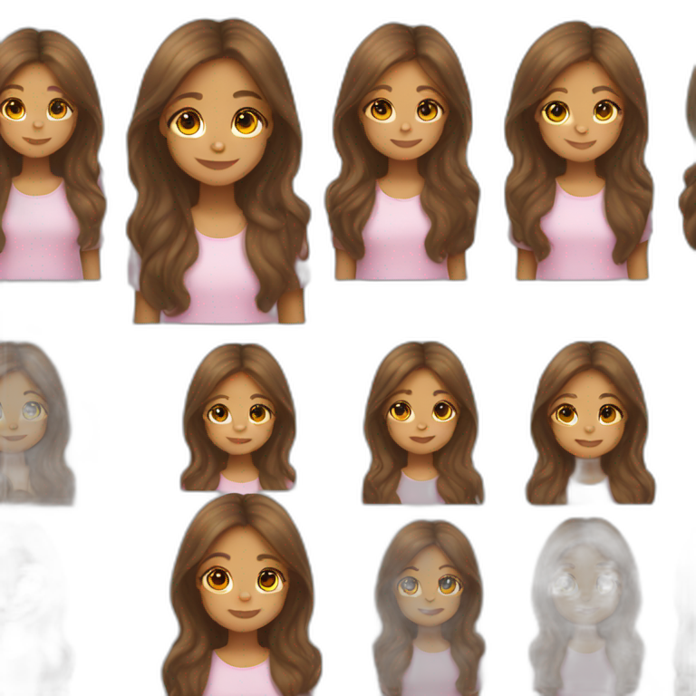 7 year old girl with brown long open hair light brown skin emoji