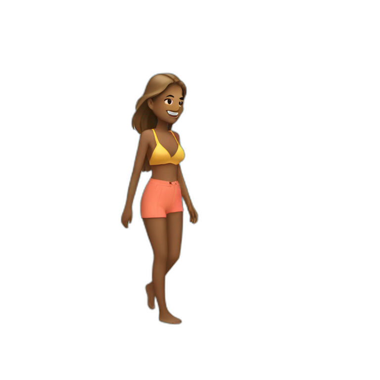 woman walking beach emoji