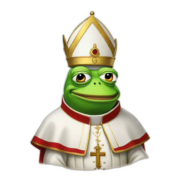 pepe the frog as the pope emoji