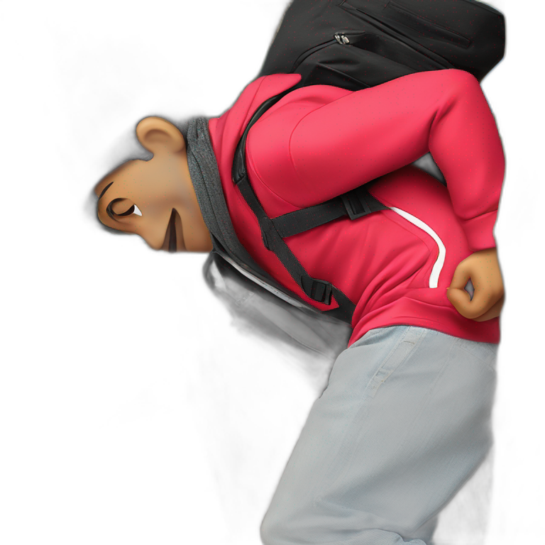 boy in hood with backpack emoji