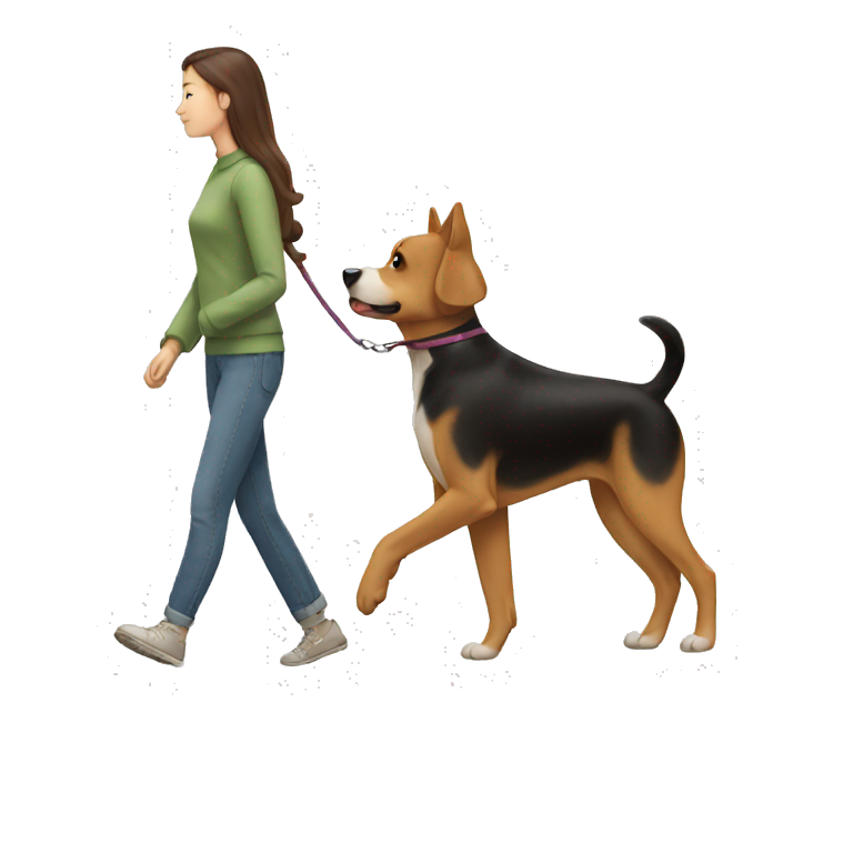 a dog walking a human emoji