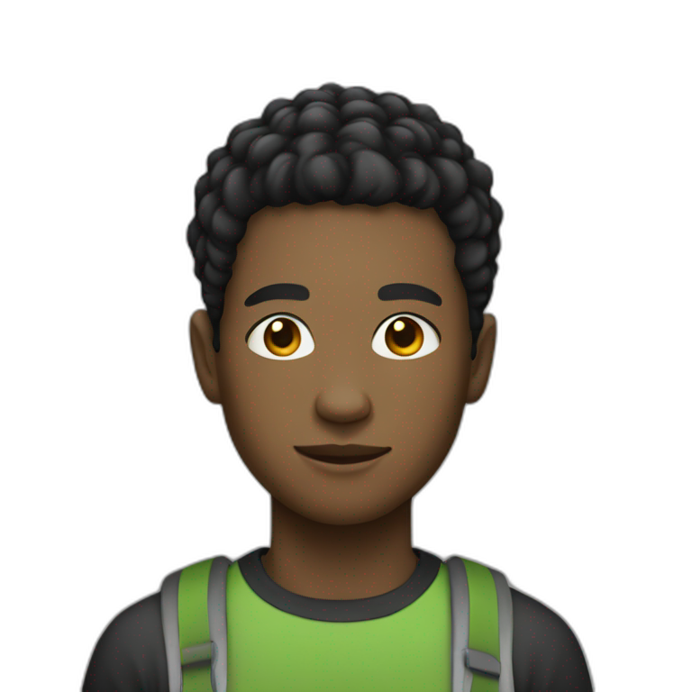 black male teen with short hair emoji