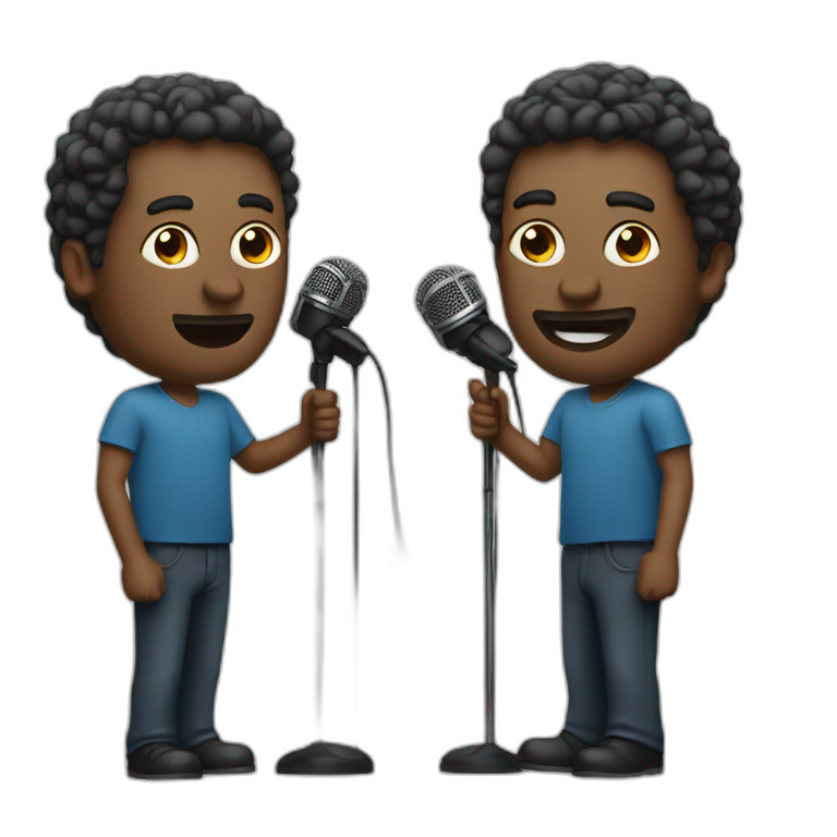 2 white men with microphones emoji