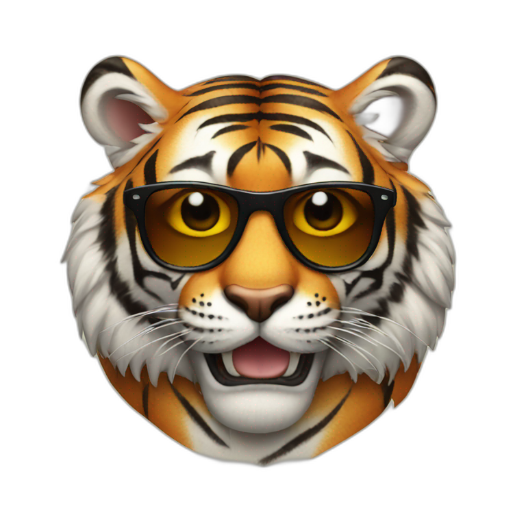 tiger wearing sunglasses emoji