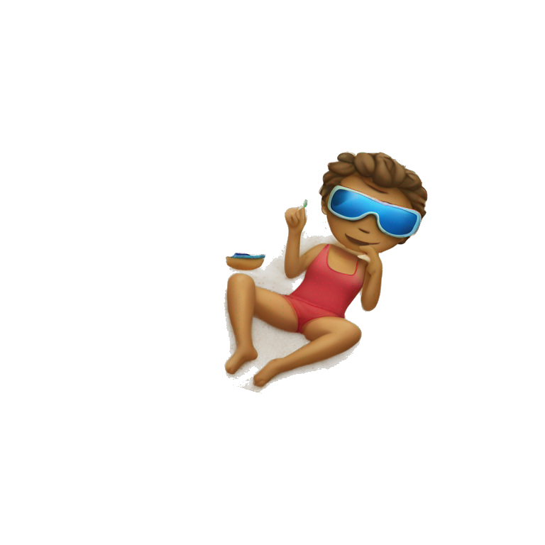using iphone on the beach emoji