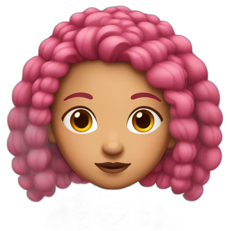 Métis girl with long and pink hair emoji