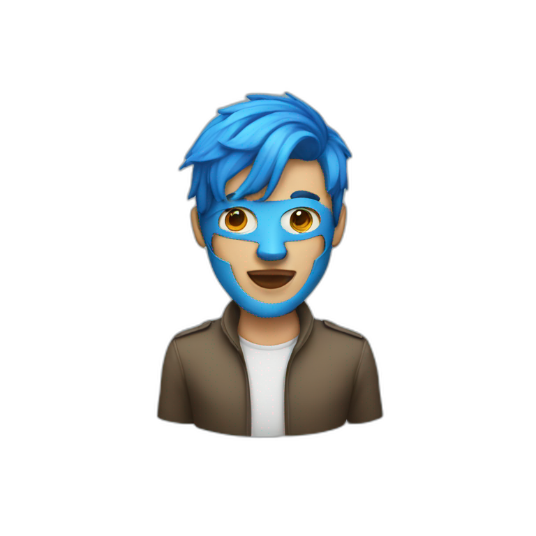 man,mask,bluehair emoji