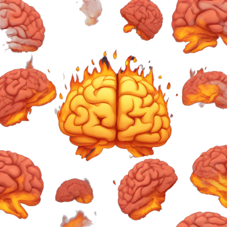 brain in fire emoji